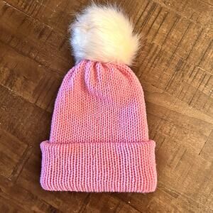 Beanie Handmade Crochet Knit Pink Adult size